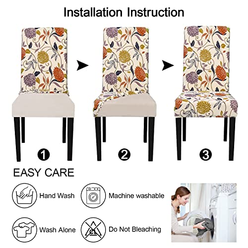 Pattern Chair Covers for Dining Room Set of 6