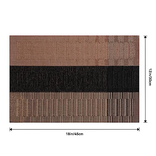 Brown with Black Striped Placemats Set of 8 (8 Count)