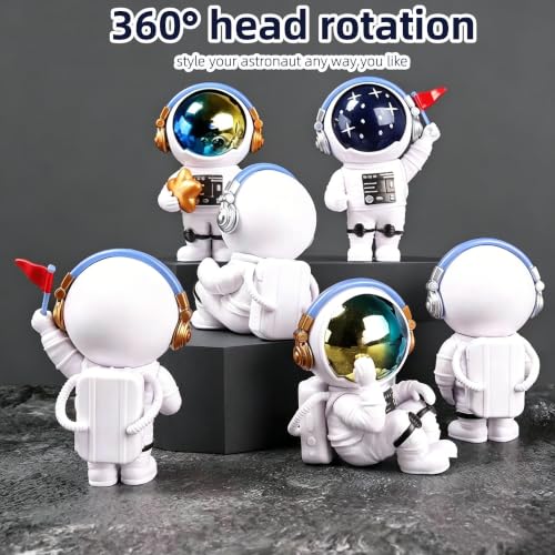 Starry Blue Astronaut Figurines Statue Set of 3 (3 Count)