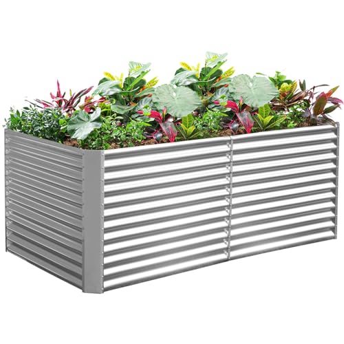 6x3x3ft Rectangular Galvanized Raised Garden Beds