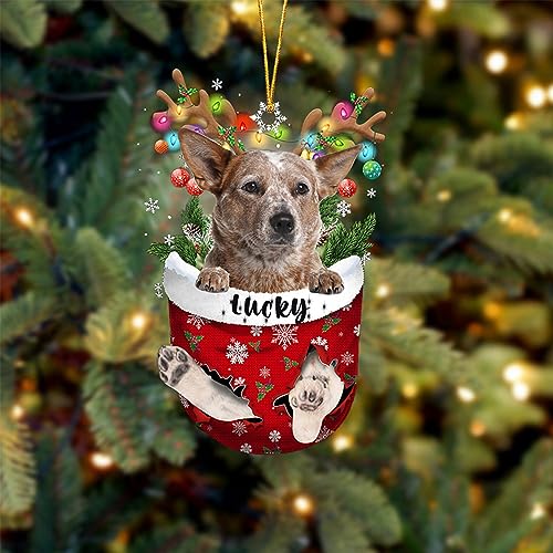 Red Heeler Dog Christmas Ornament