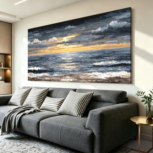 Canvas Wall Art Decor Modern Wall Art Pictures for Living Room Abstract Coastal Wall Art Prints Large Landscape Wall Art Decorations Abstract Canvas Art Wall Decor Bedroom Office Decor 24" X 48"