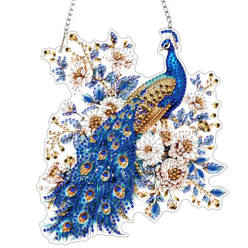 DIY Peacock Diamond Painting Hanging Ornament