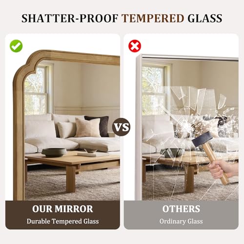 30" x 36" Wood Bathroom Mirror for Wall Mounted
