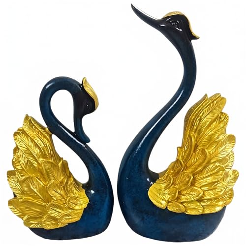 2pcs Swan Statues Couple's Home Decorations for Living Room Decor and Accessories