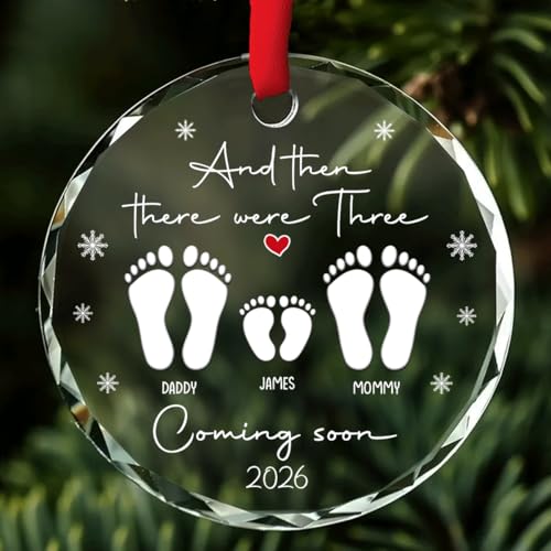 A Little One On Way Glass Ornament