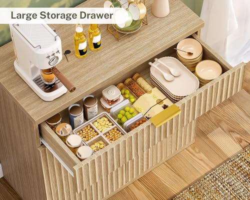 Fluted Buffet Cabinet with Storage