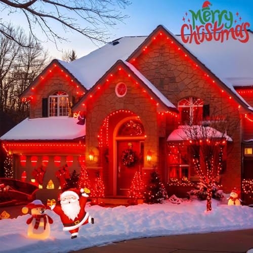 75.8 FT 200 LED Extendable Red Christmas String Lights Indoor Outdoor