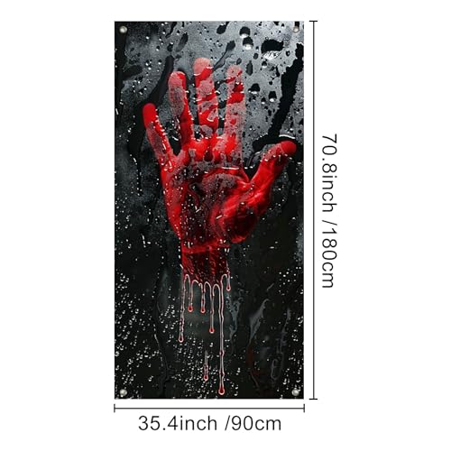 Door Cover Red 35x71 Inch Polyester
