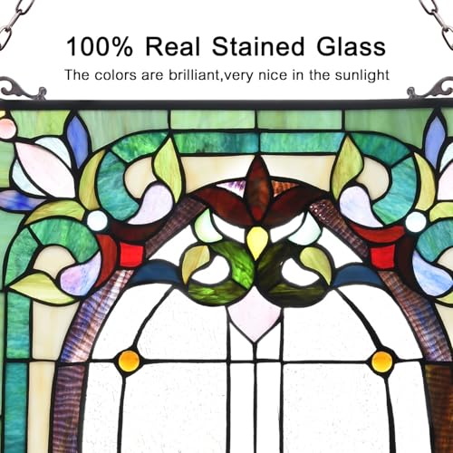 Dancing Style Stained Glass Window Hangings Panels 17" W x 22" H Fine Handicrafts Suncatcher Parents Gifts for Home Decor