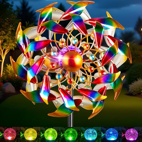 Solar Wind Spinners for Yard and Garden