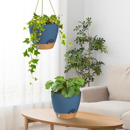 10 Inch Hanging Planters for Indoor Plants & Outdoor (2 Count)
