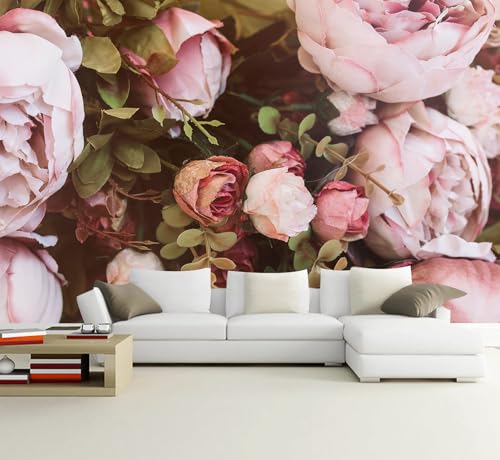 Pink Floral Wallpaper Large Peony Wall Mural Girl's Bedroom Nursery