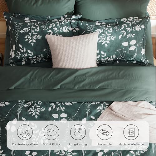Floral Forest Green Comforter Set