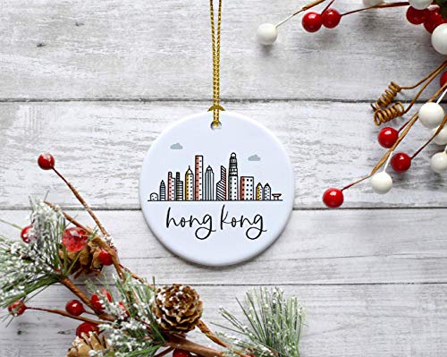 Round Ceramic Porcelain Christmas Tree Ornament Keepsake Gift