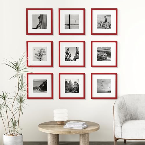 12x12 Picture Frames Set of 9 for Wall Mounting (9 Count)