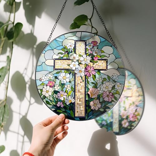 8'' Christian Stained Glass Suncatcher Ornament