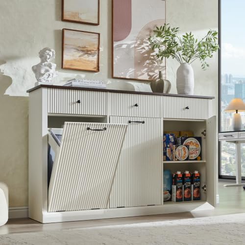 Triple Tilt Out Trash Can Cabinet