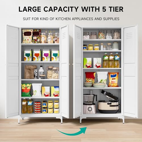 Metal Storage Cabinet with Doors and Shelves