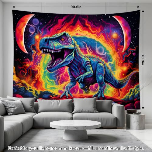 Blacklight Dinosaur Tapestry Wall Hanging 90x70in