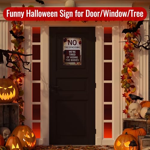 Halloween Decorations Metal Tin Sign for Outdoor Yard