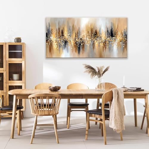 Modern Gold Abstract Wall Art For Living Room Prints 24x48 ln