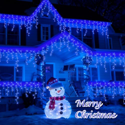 Blue Icicle Lights for Outside (66 Foot)