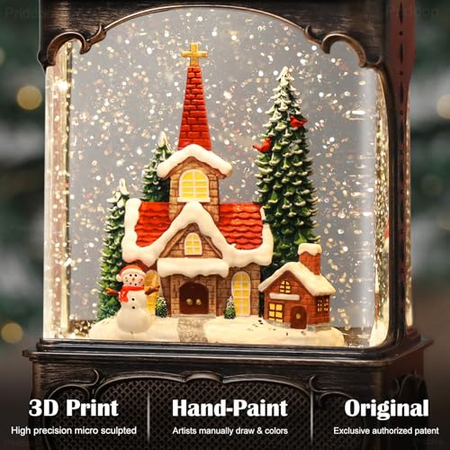 Church Snow Globe Christmas Decorations Gifts Snowman Cabin Cardinal Tree USB