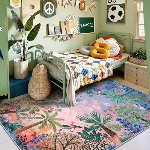 Jungle Rugs 5x7 Kids Rugs for Bedroom Girls