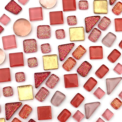 Assorted Pink Irregular Crystal Mosaic Tiles (9 Ounce)