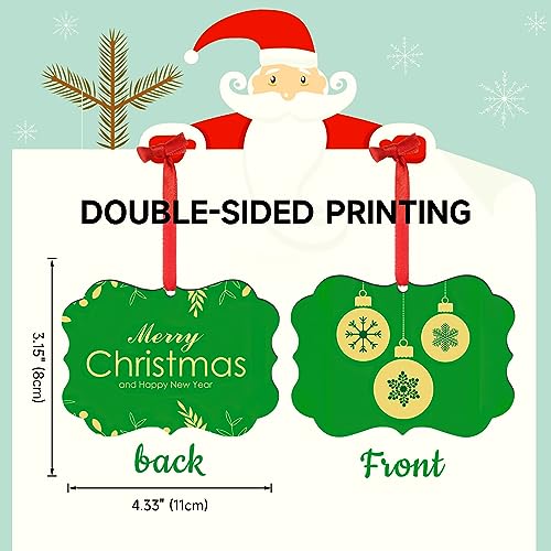 Personalized Christmas Ornaments 2025 Wood Custom Picture Text Hanging Ornament Customized Christmas Tree Decorations Keepsake Gift for Family Couples Xmas Tree Home Decor