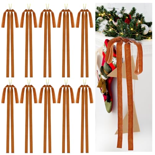10 Pcs Long Velvet Bows Ornaments