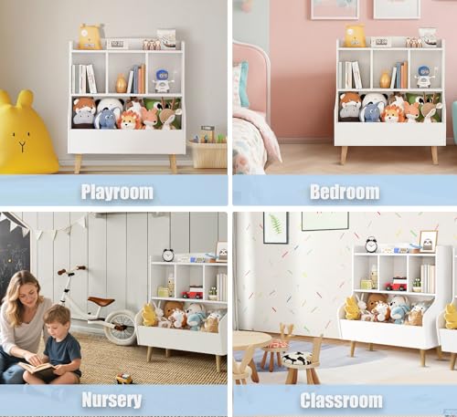 Kids Bookshelf and Toy Storage Organizer