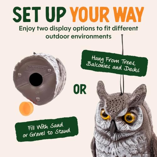Lifelike Great Horned Owl Decoy Bird Repellent