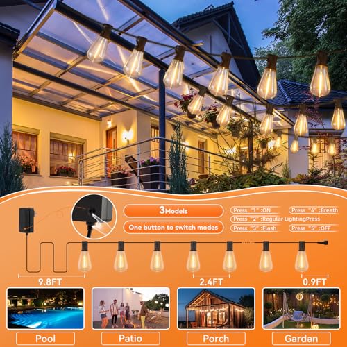 100 FT Outdoor String Lights for Outside (100 Foot)