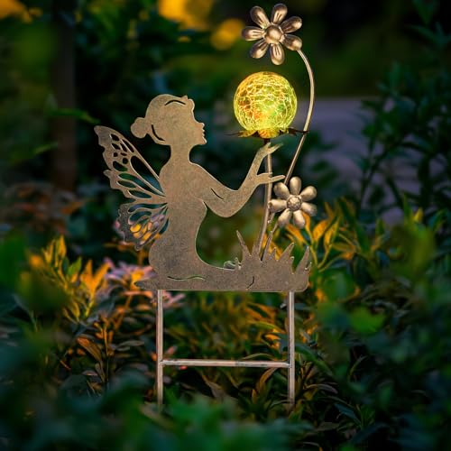 Solar Lights Fairy Garden Decor for Outside