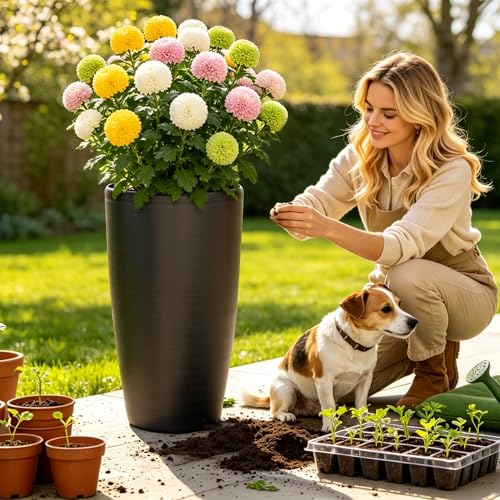 Autodaya 22.8" Tall Outdoor Planters Set of 2 (2 Count)