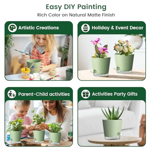 6 inch Self Watering Pots for Indoor Outdoor Plants (3 Count)