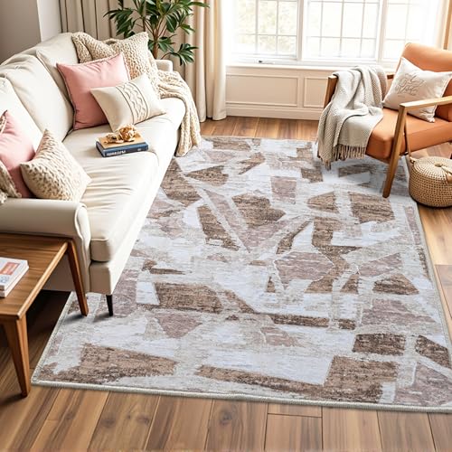 Brown 6X9 Area Rugs for Living Room Bedroom (54 Sq Ft)