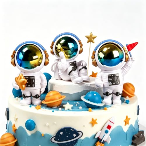 Gradient Astronaut Figurines Statue Set of 3 (3 Count)