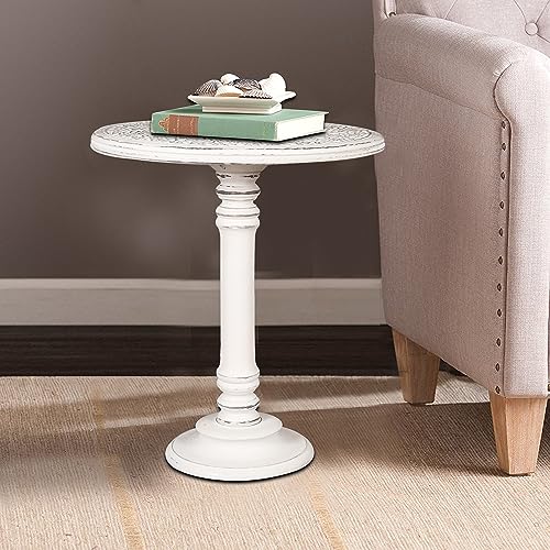Lightnpro Carved Round Pillar End Table