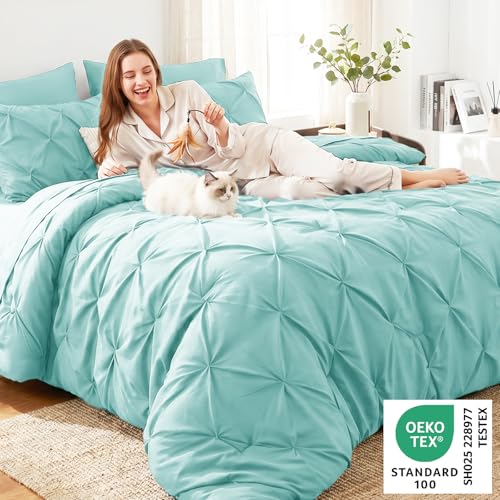Oversized Queen Comforter Set Spa Blue
