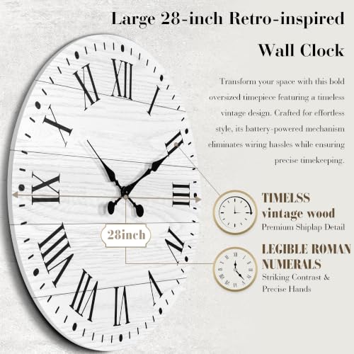 Large Wall Clock with Roman Numeral
