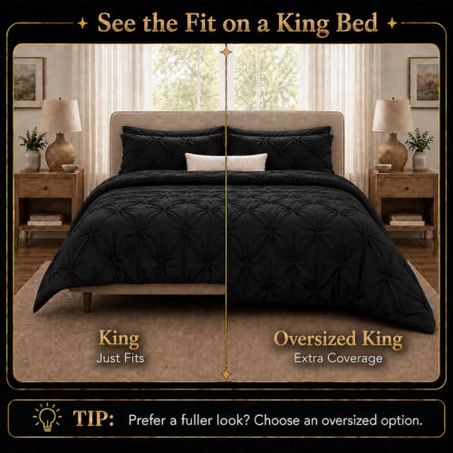 Oversized King Comforter Set Black
