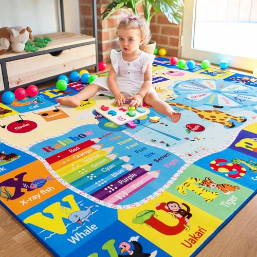BENRON 7x10 Playroom Rug for Kids Washable