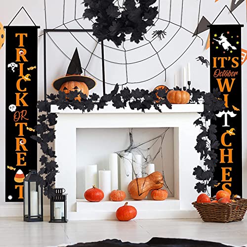2 Pcs Fall Maple Leaf Garland Hanging Black Decor Fall Leaves Vines