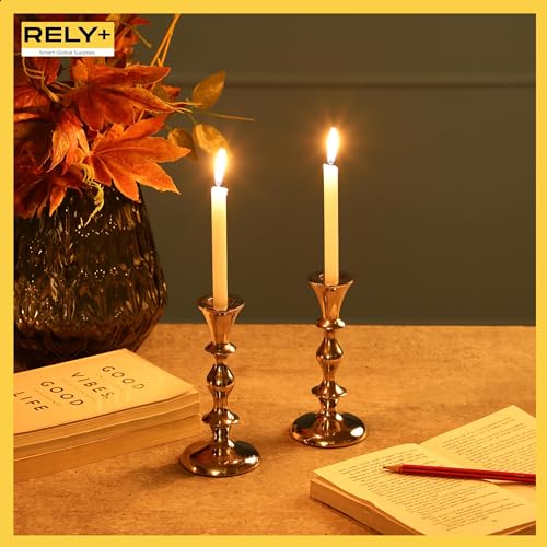 Silver Candle Holders Set of 2 Decorative Centerpiece Table Candlesticks Holders for Taper Candles Home Decor Easter Candle Holders for Dinner Party Wedding Decorations
