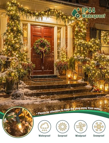 Clear Christmas Lights Set 2 Pack 50 Count Green Wire Mini Lights (26 Foot)