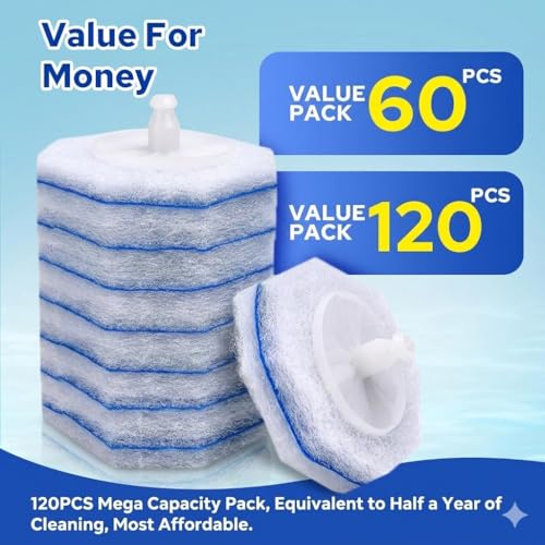 120pcs Bulk Toilet Brush Refills (120 Count)