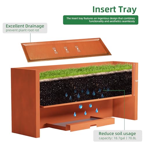 Corten Steel Rectangular Planter Box